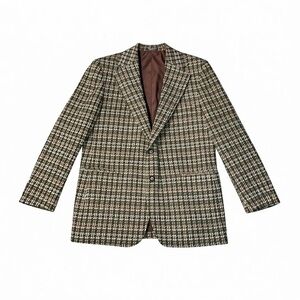 Vintage Montgomery Ward Houndstooth Tweed Blazer Wool Blend Men’s 40R Women’s XL